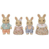 Calico Critters Milk Rabbit Family - Set of 4 Collectible Doll Figures, Plastic, Multicolor, Ages 3+ - Model CC2075