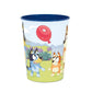 Unique Bluey Birthday Party Supplies Bundle Pack includes 12 Reusable Plastic Cups and 1 Dinosaur Sticker Sheet