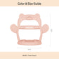 PETINUBE Anti-Dropping Silicone Baby Wrist Teether, 1 Count, Bear-Pale Peach, PVC Material, For Infants 3+ Months