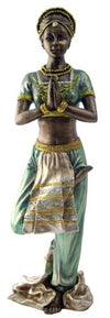 Top Collection Yoga Tree Pose Statue With Yoga Instructions 10-Inch Hand Painted Figurine With Color Accents - Bronze Finish Look