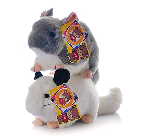 Cute Rabbit 12 Inch Chinchilla Plush Toy Stuffed Animal Toy Plush Animal Doll (Gray + White)