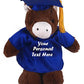 Plushland Plush Stuffed Animal Toys 8 Inches Present Gifts for Graduation Day  Personalized Text  Name or Your School Logo on Gown  Best for Any Grad School Kids (Graduation Horse Blue Gown)
