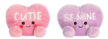 Aurora Valentine Candy Heart Palm Pals 5'' Plush 2 Pc Bundle, Be Mine And Cutie