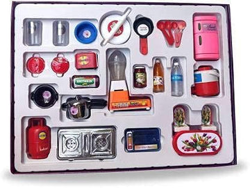 Bhavik Kitchen 22 Pcs Mini Plastic Non Toxic Indian Kitchen Set Great Kitchen Toys for Girls (Kids Love Kitchen Set) Indoor Gam