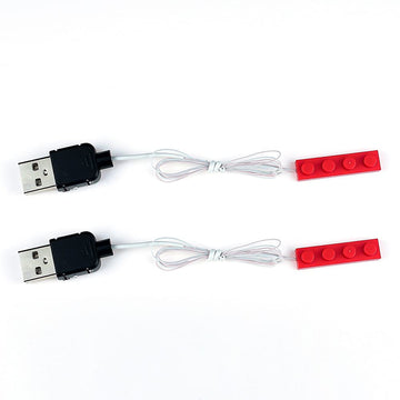 Kyglaring 2Pcs 50Cm Led Light Brick For Lego Usb Connected- Led Down Light Compatible With Lego Bricks - Red