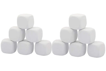 Qidiwin 2.5 Inch White Eva Foam Dices For Kids Graffiti, Building Blocks,Creative Painting,Party Supplies, 12 Pcs