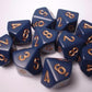 Chessex Dice Sets: Opaque Dusty Blue with Copper - Ten Sided Die d10 Set (10)
