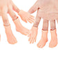 Dr Dingus Finger Hand & Feet Puppets - 4 Hands, 4 Feet, 4 Handles - Premium Rubber Little Tiny Finger Hands – Fun And Realistic Design – Ideal Gag Present