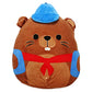 Squishmallows Official Kellytoy Plush 8 Inch Squishy Soft Plush Toy Animals (Chip Beaver With Backpack)