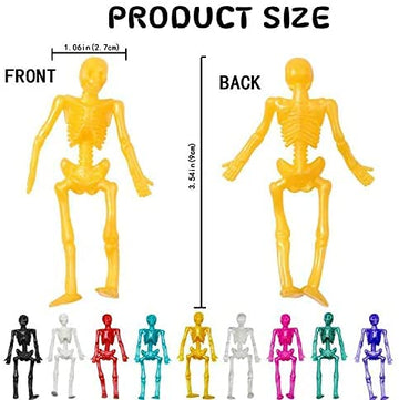 Joicee 24Pcs Halloween Stretchy Skeleton Toys, Assorted Color Stretchy Skull Squishy Toys For Party Favors, Happy Halloween Good