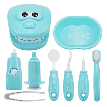 9PCS Plastic Simulation Dentist Play Set Medical Kit Pretend Toy for Kids Hygienic Habbit Cultivation Role Play Game for Childre