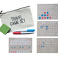 Travel Game Set For Kids - Reusable Dry Erase Games - Activity Bag - 4 Pack With Markers And Bag