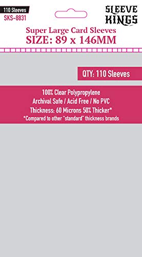 Sleeve Kings ''Super Large'' Card Sleeves 89 X 146 Mm (4X110 Pack, 440 Sleeves)