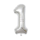 Party Decorz 1 Number Silver Foil Balloon/One Number Silver Big Size Foil Balloon (32 Inch,1pcs) For Birthday,Anniversary, Surpr