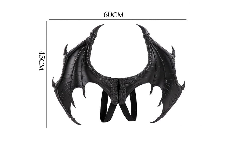 Tmco Halloween Children Dragon Wings Costume Cosplay Suitable For Kids (Black)