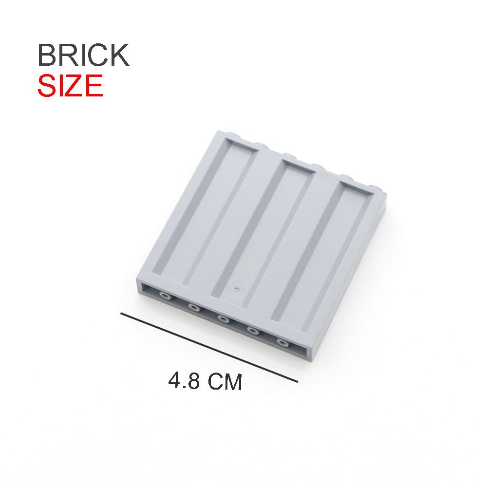 Clear Tranparent Flat Plates Bricks, 24 Pieces and Parts 1x6x5 Classic, Window Bulk Building Blocks Accessories (Transparent) (C