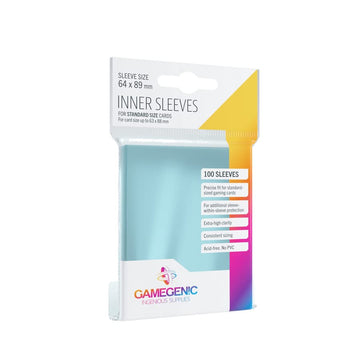 Inner Sleeves Pack Of 100 Clear Standard Card Game Sleeves For Board Games And Card Games | Extra-High Clarity | Professional Protection For Up To 100 Tcg Decks And Gaming Cards | Made By Gamegenic