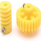 Qbm Yellow Plastic Spur And Worn Gear For Dc Motor Diy Model Toys 25 Tooth + 6 Tooth  Pair Of 2
