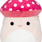 Squishmallows 8 Inch Malcolm Mushroom Plush Toy - Soft Pink Polyester Stuffed Animal