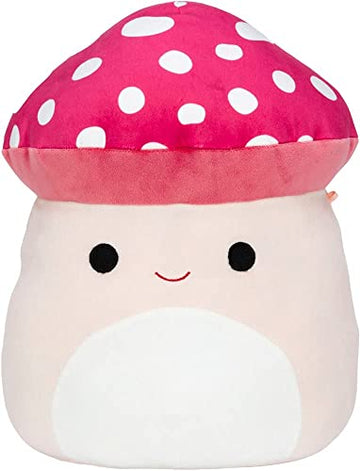 Squishmallows 8 Inch Malcolm Mushroom Plush Toy - Soft Pink Polyester Stuffed Animal