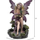PTC 10 Inch Vinyl Water Purple Winged Fairy Sitting By Pond Statue