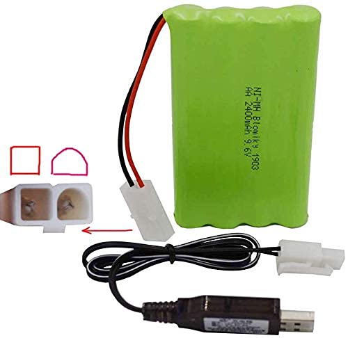Blomiky 1 Pack 9.6V 2000mAH NiMH Rechargeable 8-Cell AA Battery Packs with Standard Tamiya Connector Plug for RC Car Truck Tank