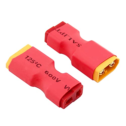 rflaueo 4pcs T-Plug Style to XT60 Male Female RC Connector Adapter(E01-4)