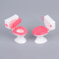 3Pcs Miniature Toilet Cake Toppers Decor, Mini Toilet Toy Funny Toilet Gift, Doll Accessories Dollhouse Toilet For Girl Party Fa