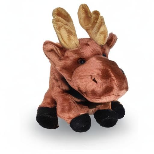 Wild Republic Pocketkins Moose Stuffed Animal, Five Inches, Gift for Kids, Plush Toy, Fill is Spun Recycled Water Bottles