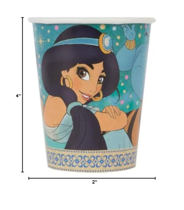 Multicolor Paper Disney Aladdin Cups (9Oz) 8 Count - Perfect Drinkware For Aladdin Fans And Disney Themed Birthday Celebrations