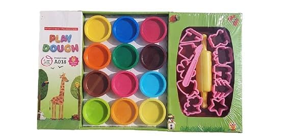 Ntgs Khyati Play Dough Set Of 12 Colours, Multicolor