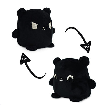 Teeturtle - Plushmates - Magnetic Reversible Plushies That Hold Hands When Happy - Black Bear - Huggable And Soft Sensory Fidget