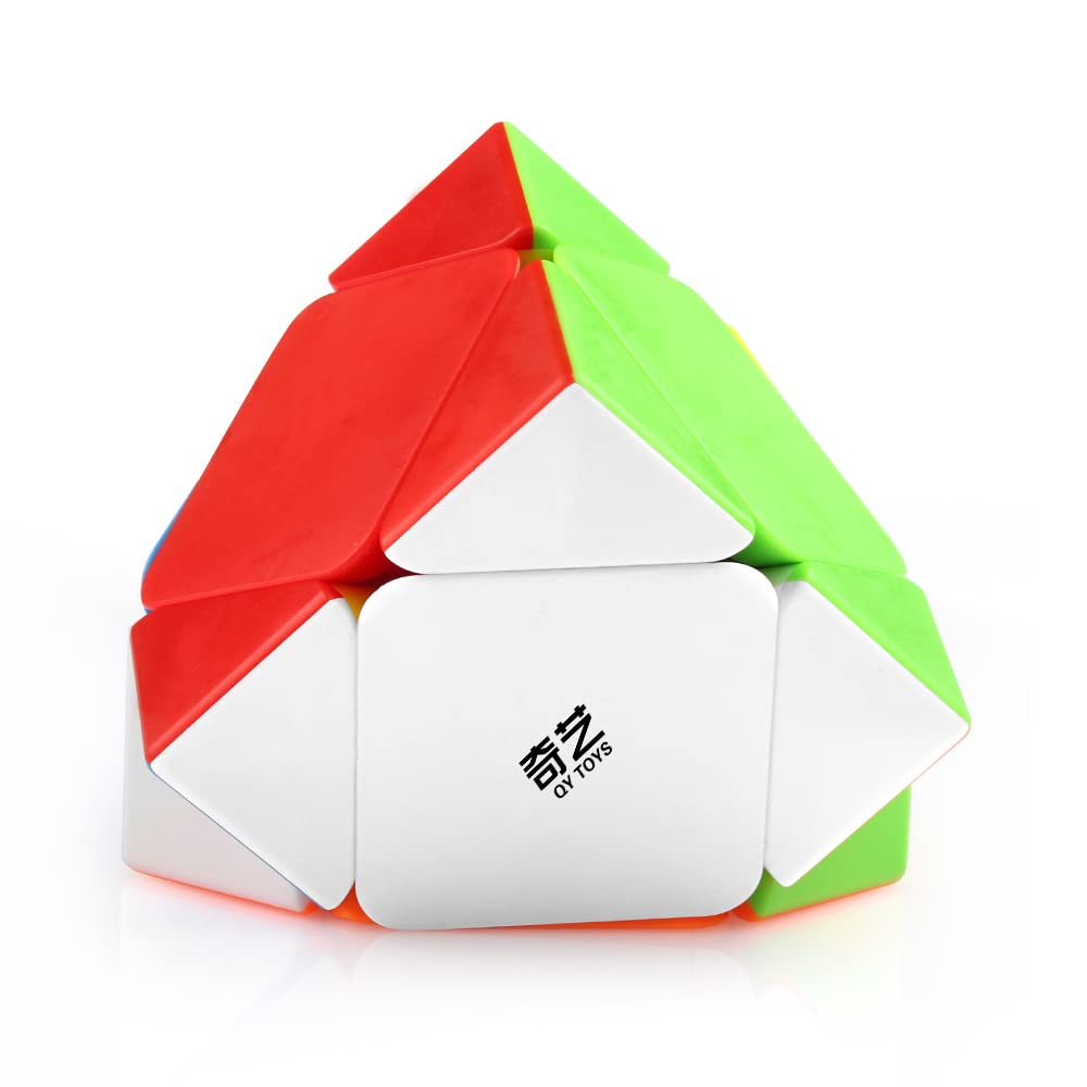 D-FantiX QYTOYS Qicheng Skewb Cube Skewb Speed Cube Stickerless Skewb Magic Cube Puzzle Toys for Kids mature-themed(QiCheng Version)