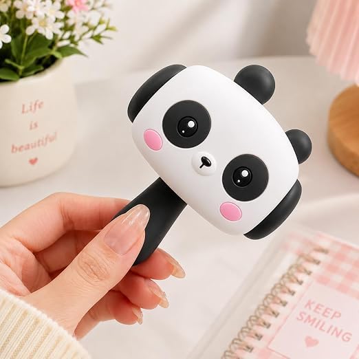 Raaliya Cute Panda Choo Choo Hammer Keychain With Sound | Cartoon Musical Shake Toy For Kids | Soft Grip Sensory Beep Hammer Pen