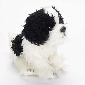 Demdaco Sitting Small Havanese Dog Black And White Children'S Plush Stuffed Animal