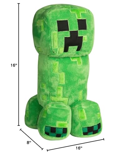 Silverback Commerce The Plushie Guy Creeper Miner Plushie Stuffed Toy Large 16 Inches