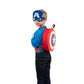 Marvel Captain America Superpower Pak - Backpack with 12-inch Removable Plastic Shield  tossing Discs  Long Sleeve Costume Top  and Plastic Mask Multi - Youth Medium
