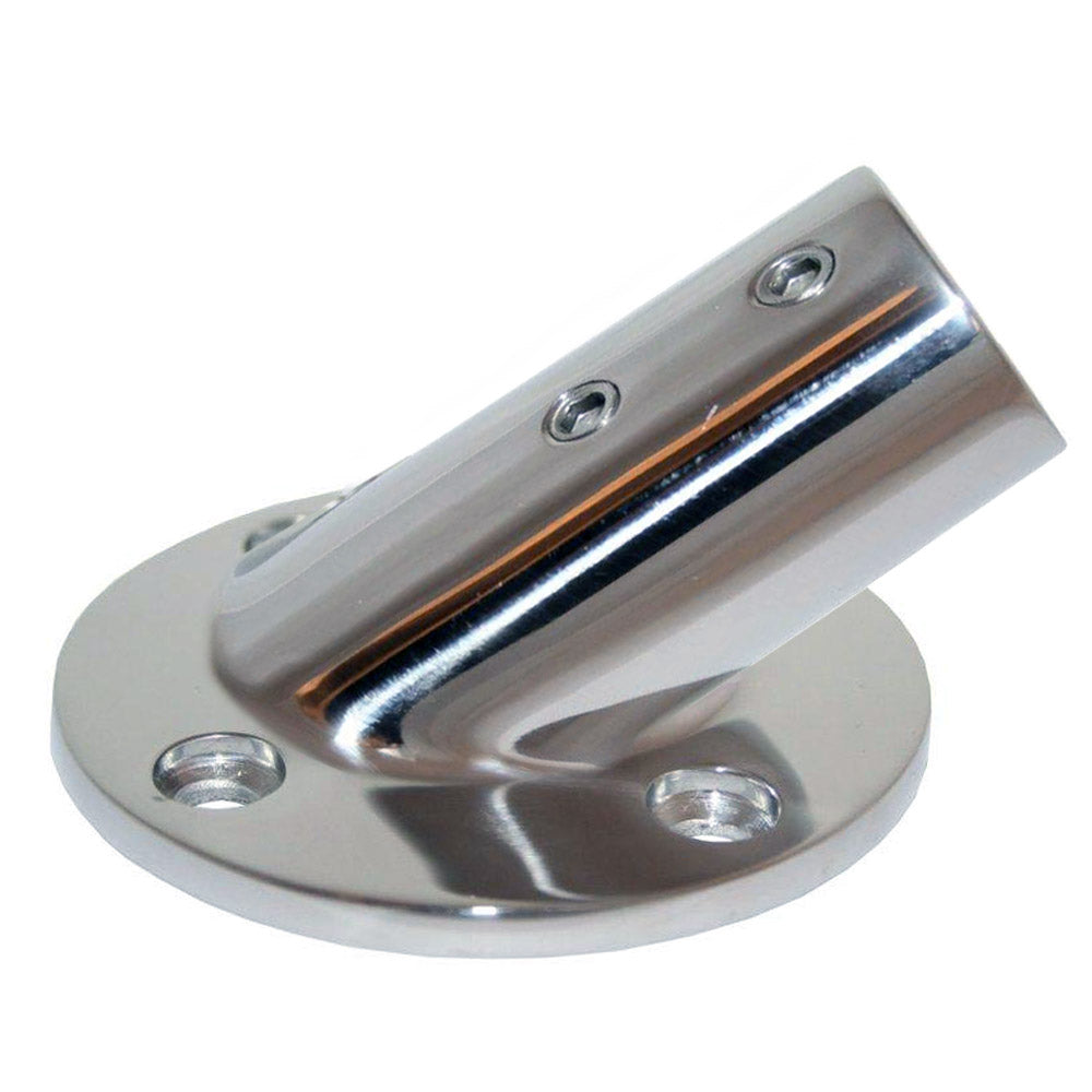 Whitecap ⅞ O.D. 30° Round Base SS Rail Fitting
