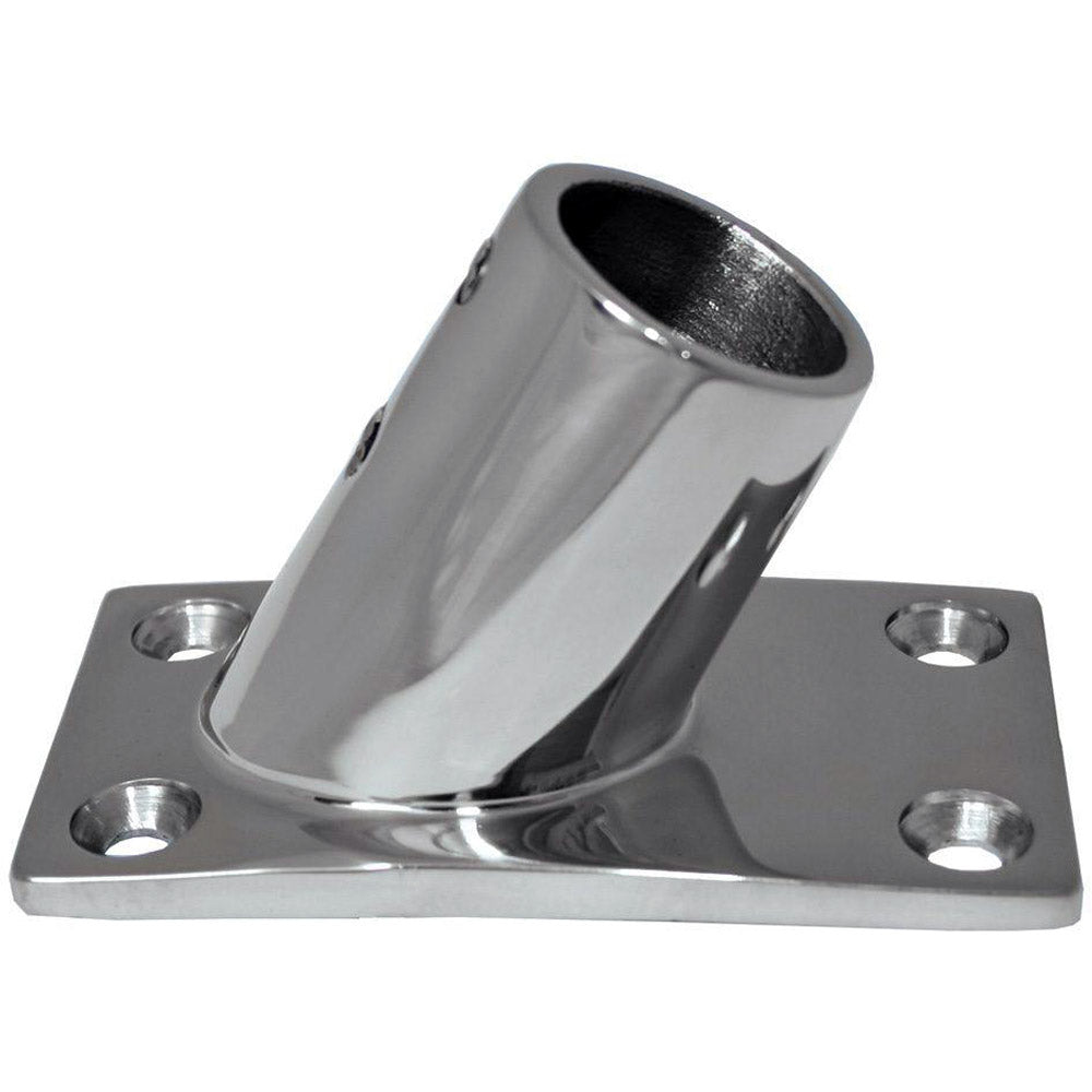 Whitecap ⅞ O.D. 60° Rectangle Base SS Rail Fitting