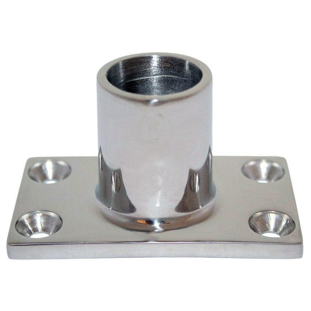Whitecap ⅞ O.D. 90° Rectangle Base SS Rail Fitting