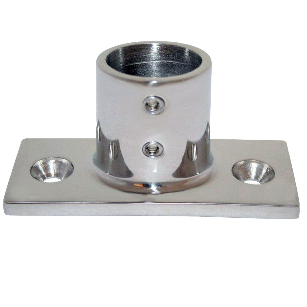 Whitecap ⅞ O.D. 90° 2-Hole Rectangle Base SS Rail Fitting