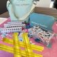 American Mahjong Set 166 Tiles Bundle - Green Bag Pink Mat 2-color blue tiles