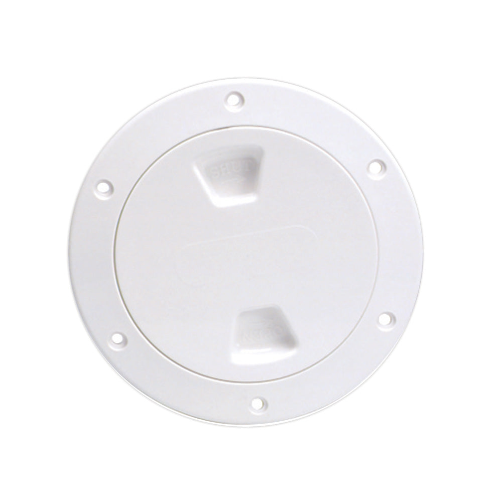 Beckson 4 Smooth Center Screw-Out Deck Plate - White