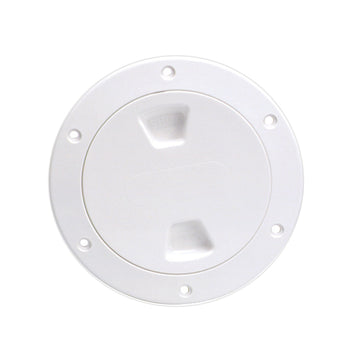Beckson 4 Smooth Center Screw-Out Deck Plate - White