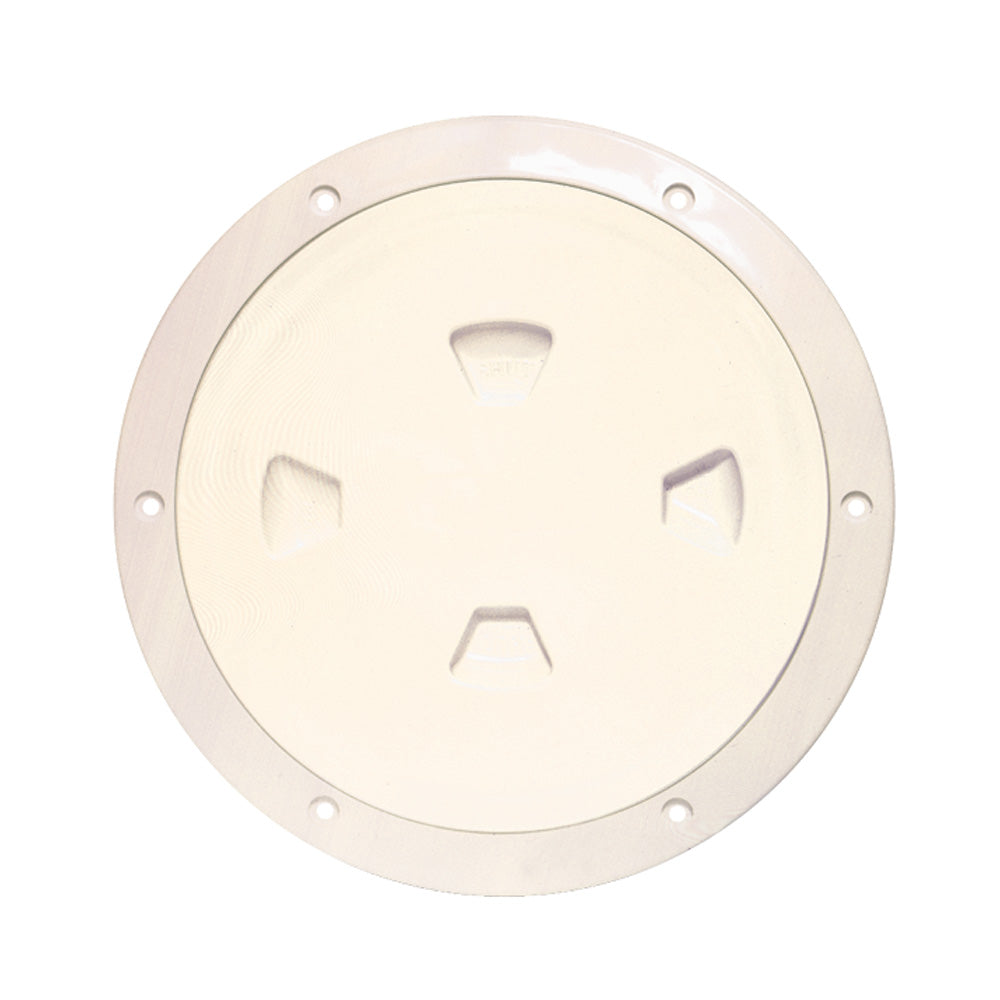 Beckson 8 Smooth Center Screw-Out Deck Plate - Beige