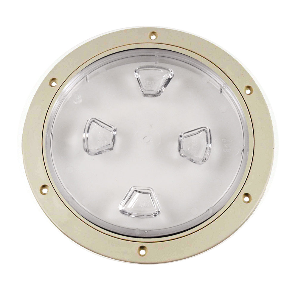 Beckson 8 Clear Center Screw-Out Deck Plate - Beige