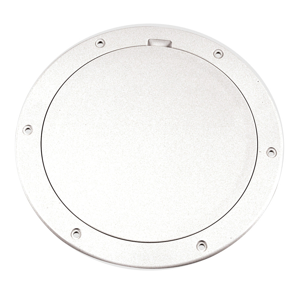 Beckson 6 Smooth Center Pry-Out Deck Plate - White