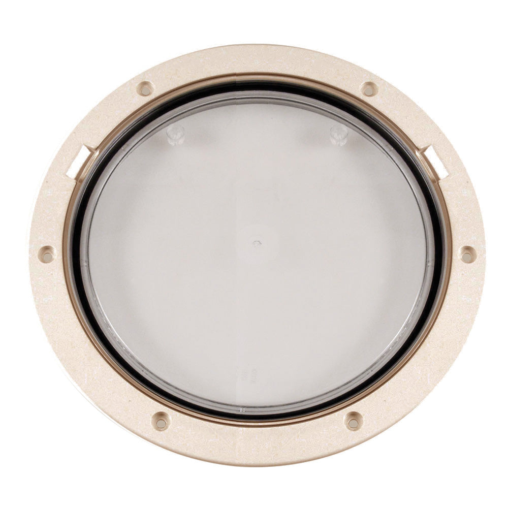 Beckson 8 Clear Center Pry-Out Deck Plate - Beige