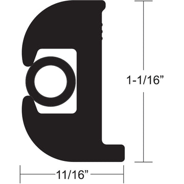 TACO Flex Vinyl Rub Rail Kit - Black w/Black Insert - 70 - 1-1/16 x 11/16