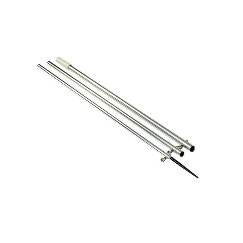 Lees 13 Bright Silver Center Rigger Pole w/Black Spike 1-3/8
